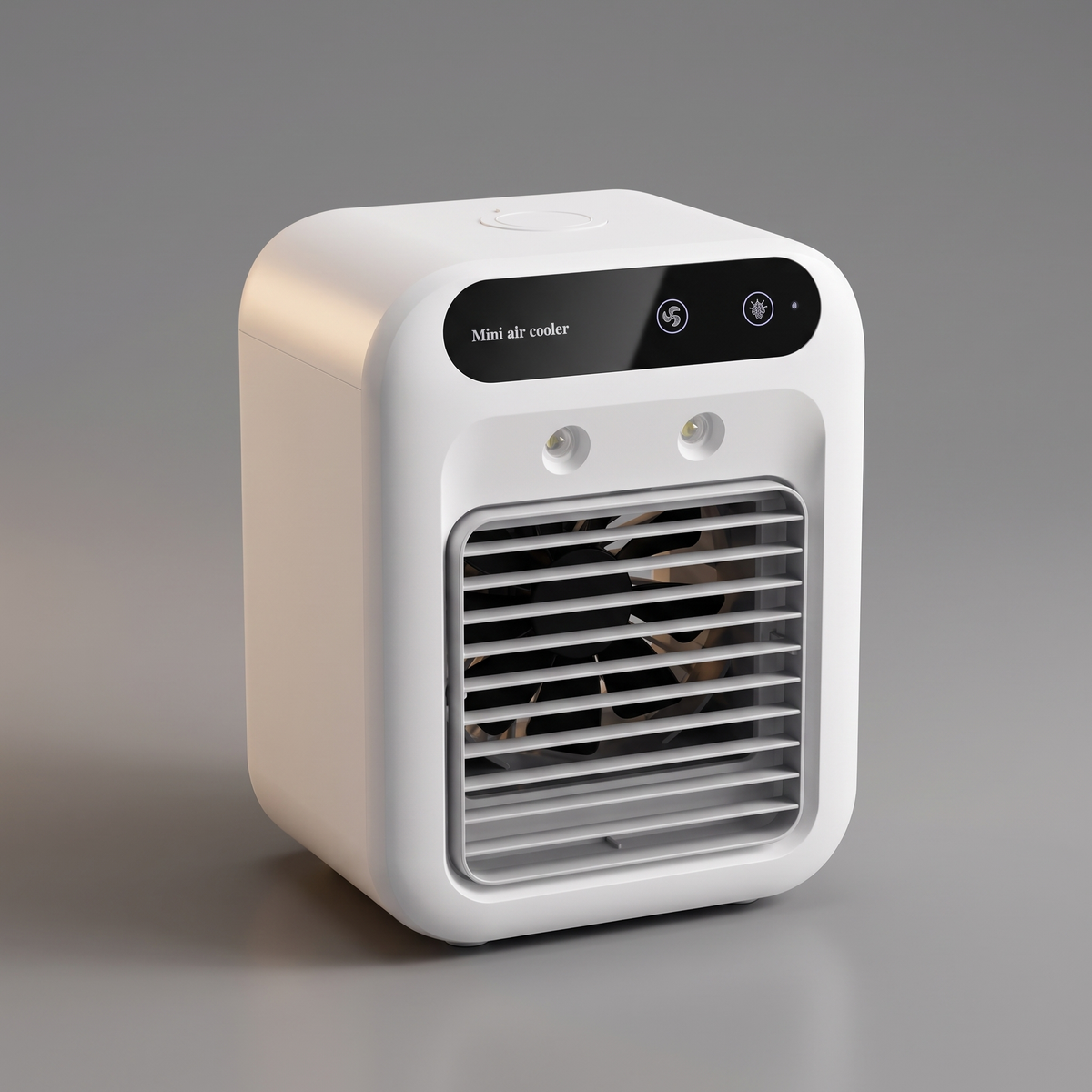 Desktop air conditioner humidifier fan, angled view
