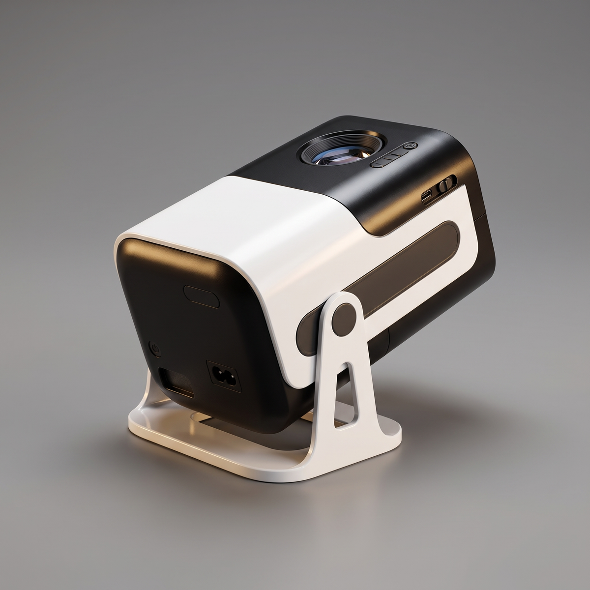 Portable mini WiFi projector, angled view