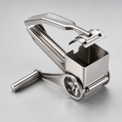 Rotary cheese grater with drum