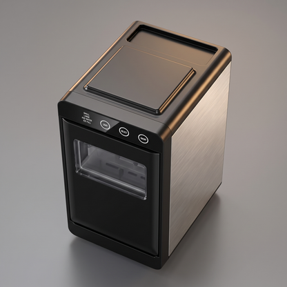 Compact countertop ice maker, top view