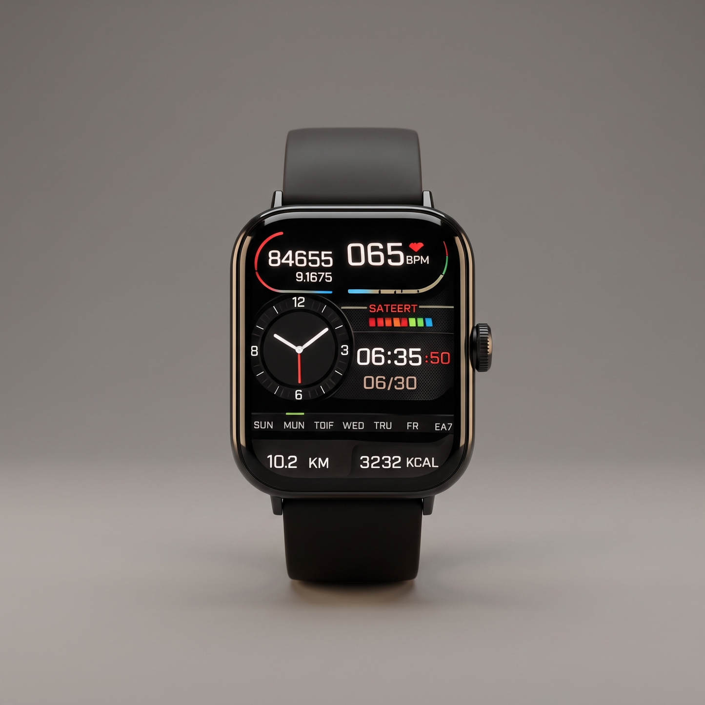 Health tracking smartwatch, front view
