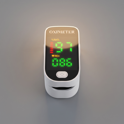 Fingertip pulse oximeter, top view