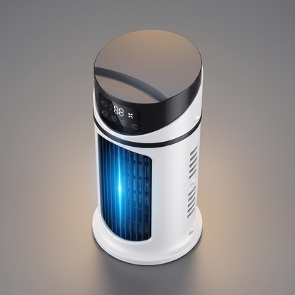 Compact evaporative air cooler, top view