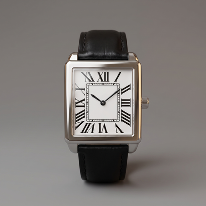 Men's classic square dress watch, front view