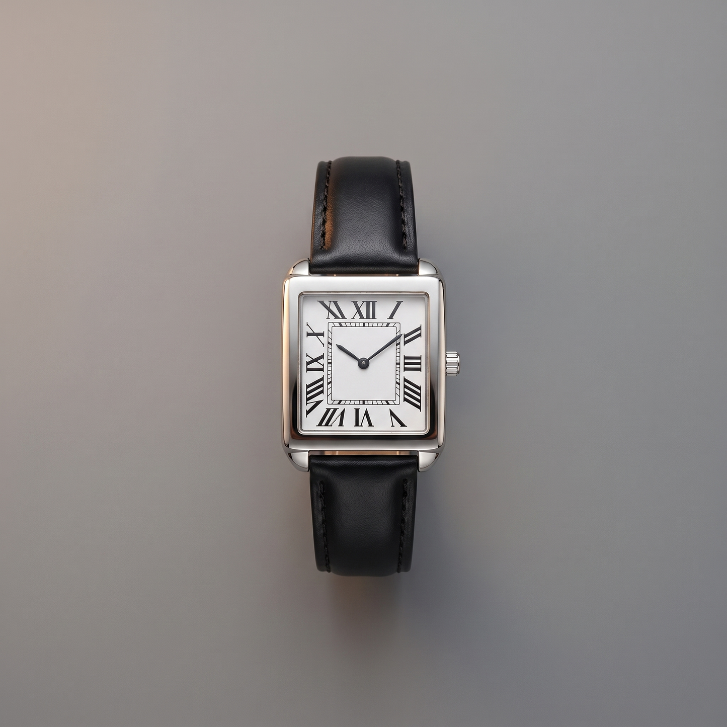 Men's classic square dress watch, top view