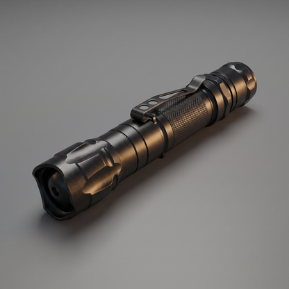 Rechargeable green laser pointer, angled view