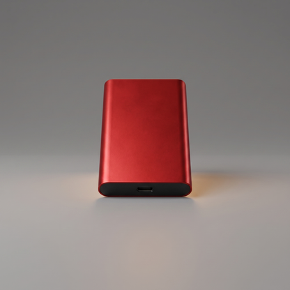 Portable USB external SSD, front view