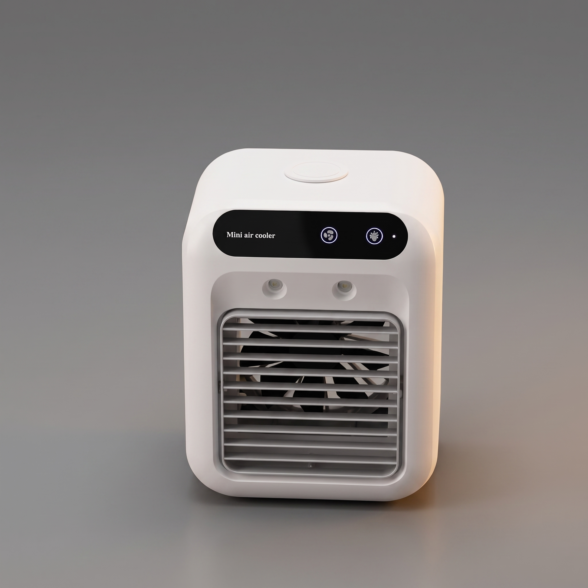 Desktop air conditioner humidifier fan, front view