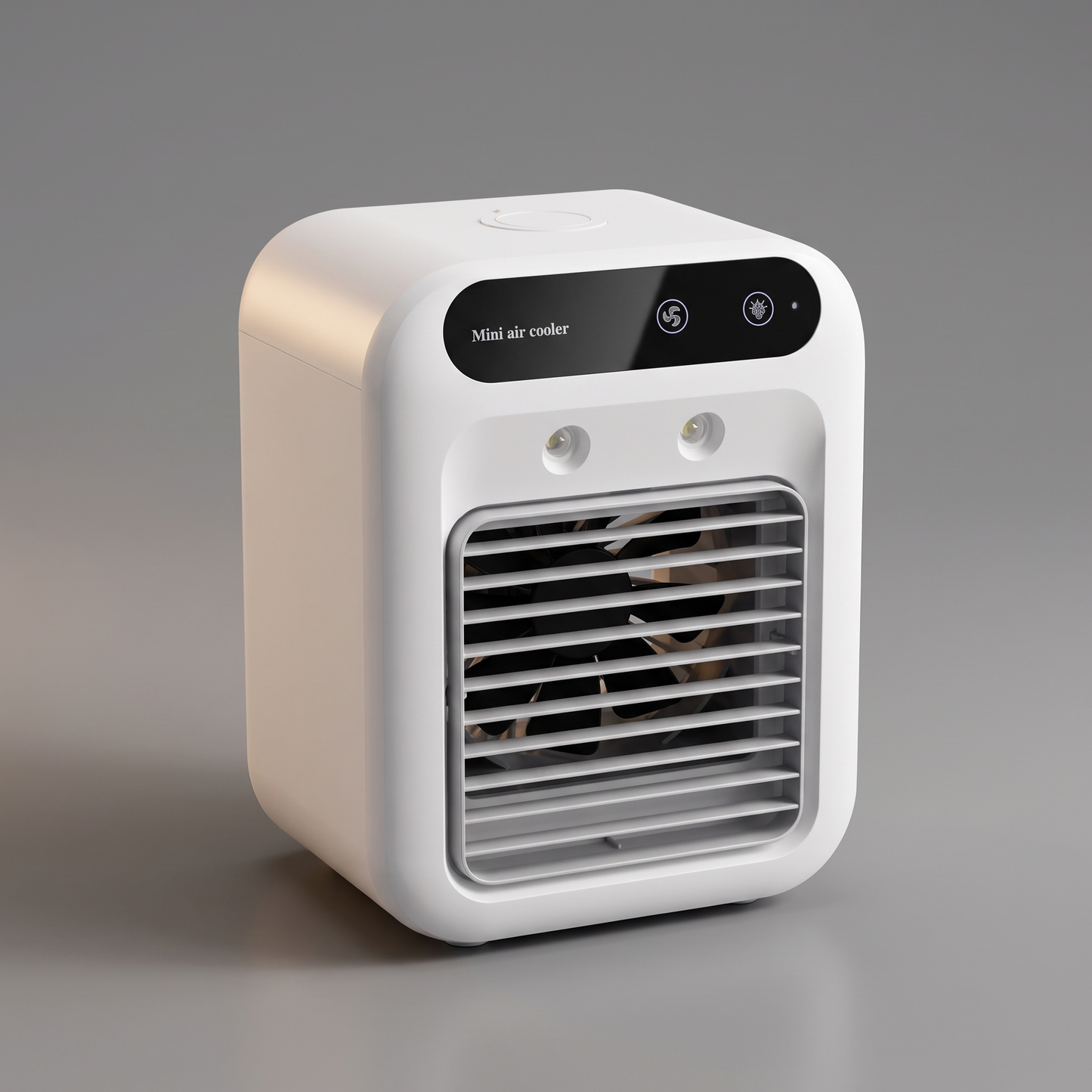 Desktop air conditioner humidifier fan, angled view