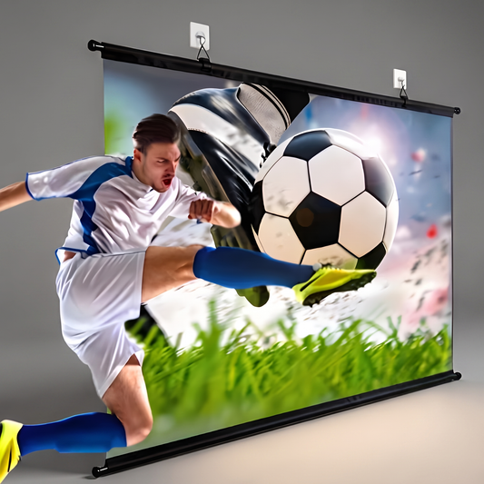 HD widescreen projector screen, front view